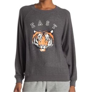 Wildfox Easy Tiger Gray Crew Neck Sweatshirt